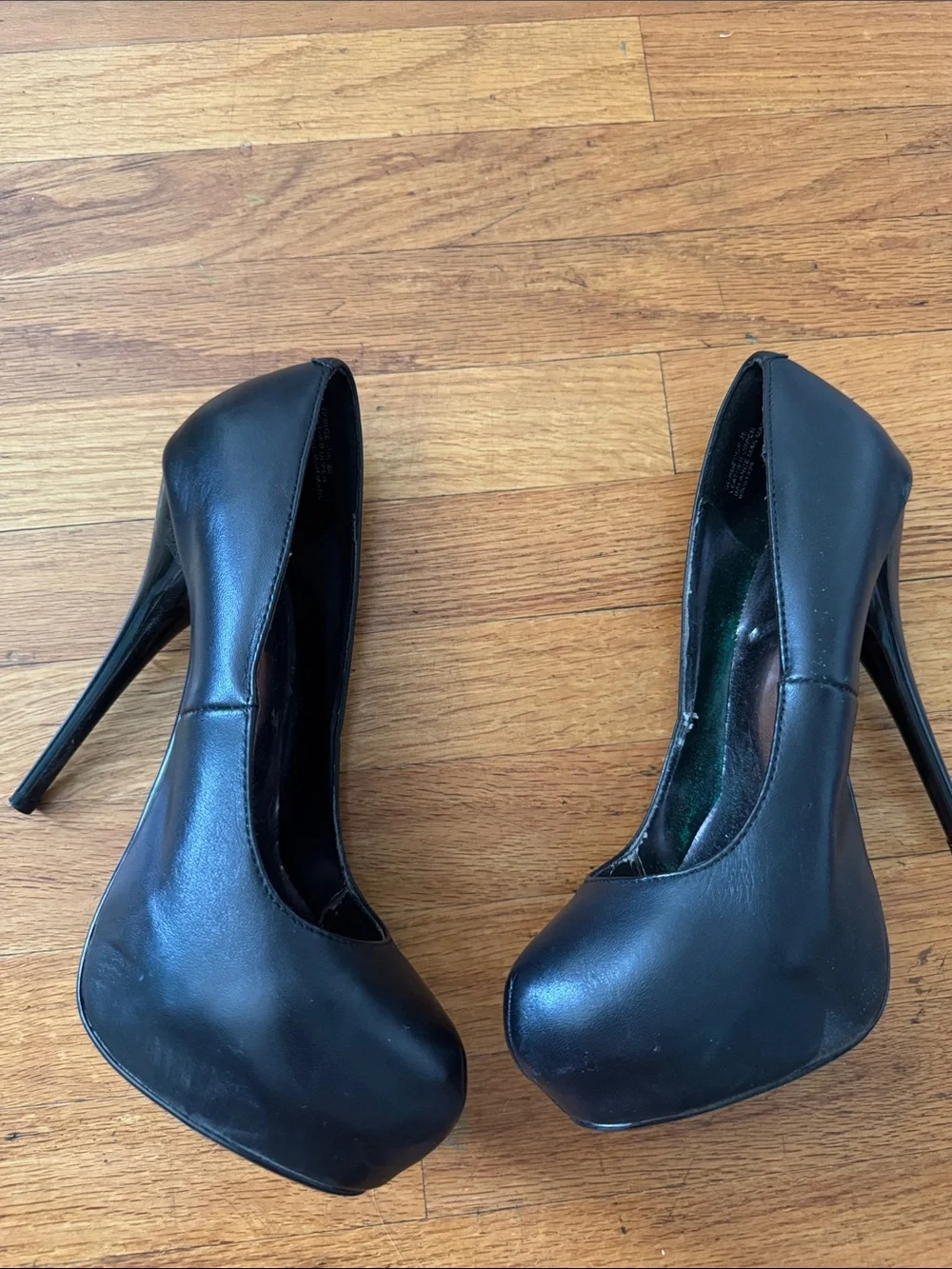 Gorgeous-20 Black Leather Ultra High Pumps Heels Pleaser Day & Night Shoes 8